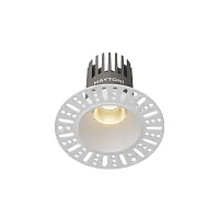 Светильник точечный LED Dip DL124-10W-3K-TRS-W Maytoni белый на 1 лампу, основание белое в стиле современный хай-тек круглый для затирки