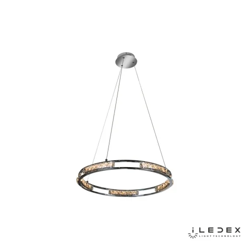 Светильник подвесной LED с пультом Crystal 16364/600 CR iLedex хром 1 лампа, основание хром в стиле современный хай-тек с пультом кольца