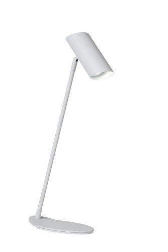 Настольная лампа HESTER 19600/01/31 Lucide белая 1 лампа, основание белое металл в стиле современный 