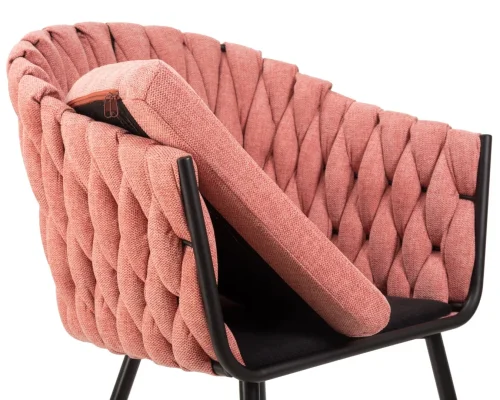 Стул обеденный 9691-LM MATILDA, цвет сиденья розовый (LAR-275-10), цвет основания черный Dobrin, розовый/текстиль, ножки/металл/чёрный, размеры - ****620*560 фото 8