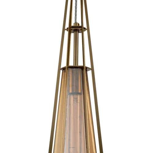 Светильник подвесной Vista V000318 Indigo янтарный 1 лампа, основание золотое в стиле скандинавский выдувное фото 3