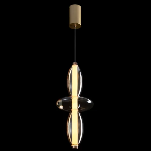 Светильник подвесной LED QUASAR SP14W LED AMBER Crystal Lux янтарный на 1 лампу, основание золотое в стиле современный выдувное фото 2
