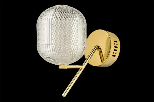 Бра LED Candels L 2.W1 G Arti Lampadari прозрачный на 1 лампа, основание золотое в стиле современный  фото 2