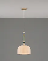 Светильник подвесной Charm V10903-P Moderli белый 1 лампа, основание золотое в стиле современный выдувное