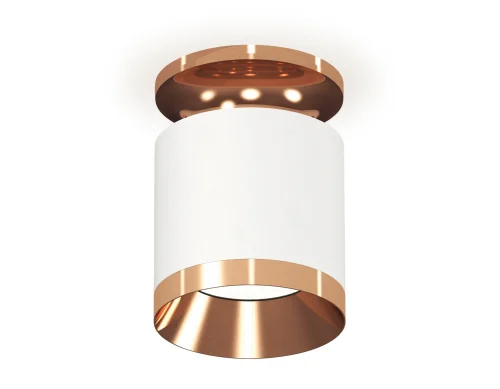 Светильник накладной XS7401141 Ambrella light белый 1 лампа, основание золотое в стиле хай-тек современный круглый