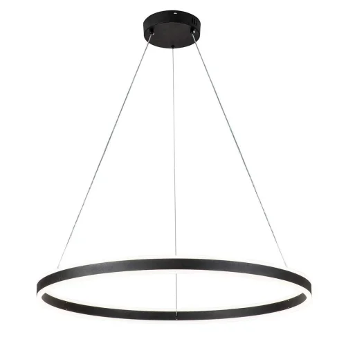 Светильник подвесной LED с пультом Galass V000036L Indigo белый 1 лампа, основание чёрное в стиле современный с пультом кольца