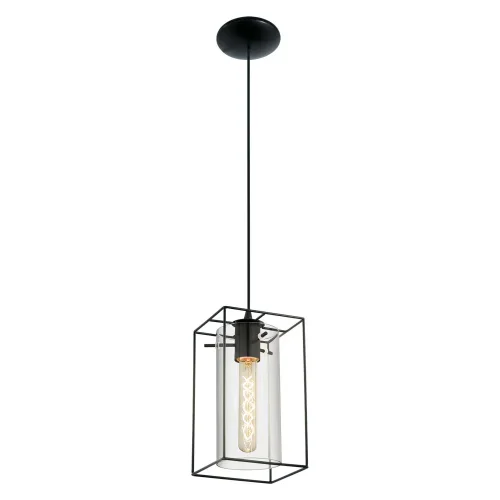 Светильник подвесной LONCINO 49495 Eglo прозрачный 1 лампа, основание чёрное в стиле лофт 