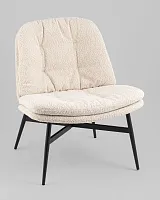 Кресло лаунж Tail, кремовый УТ000038979 Stool Group, бежевый/букле, ножки//чёрный, размеры - ****675*740мм