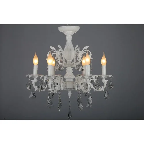 Люстра потолочная Catanzaro OML-30807-06 Omnilux белая на 6 ламп, основание белое в стиле классический фото 2