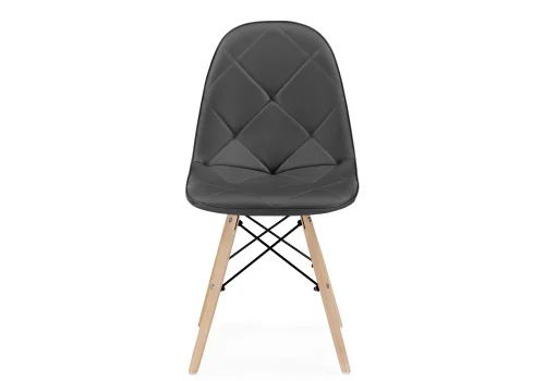 Деревянный стул Kvadro 1 gray / wood 15734 Woodville, серый/экокожа, ножки/массив бука/натуральный, размеры - ****440*510 фото 2