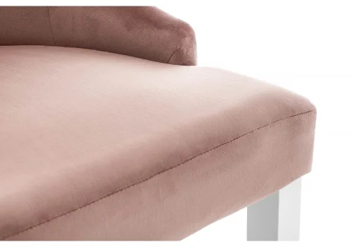 Стул Elegance white / terracotta 11583 Woodville, розовый терракотовый/велюр, ножки/массив гевеи/белый, размеры - ****520*580 фото 10