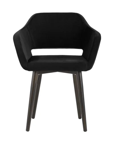 Стул с подлокотниками Саймон велюр черный УТ000025162 Stool Group, чёрный/велюр, ножки/металл/коричневый, размеры - ****610*650 фото 7