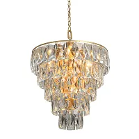 Люстра подвесная V5262-8/20+1 Vitaluce прозрачная на 21 лампа, основание золотое в стиле современный классический 