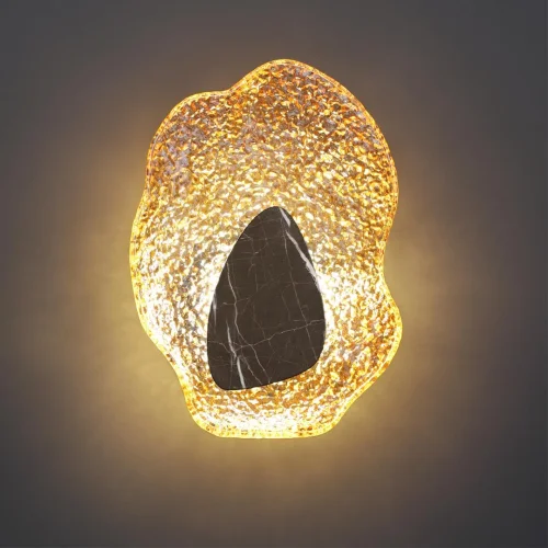 Бра LED Coralla 5461/12WLA Odeon Light янтарный на 1 лампу, основание чёрное в стиле современный флористика арт-деко отражённый свет фото 4