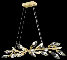 Светильник подвесной Casandra WE111.06.423 Wertmark прозрачный 6 ламп, основание золотое в стиле флористика современный ветви