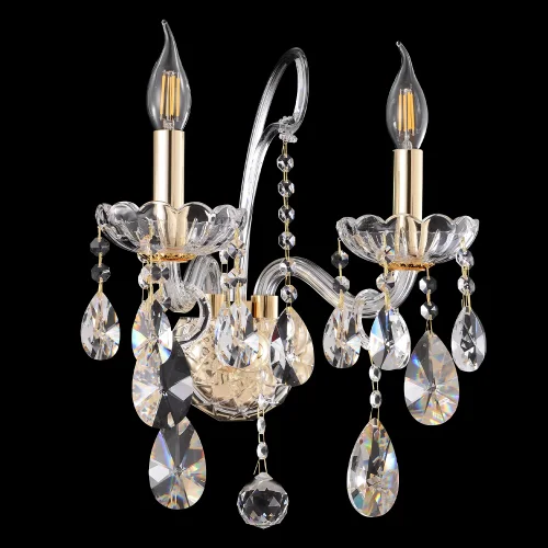 Бра MONICA AP2 GOLD Crystal Lux прозрачный без плафона на 2 лампы, основание золотое в стиле классический 