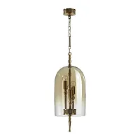 Светильник подвесной Bell 4892/3 Odeon Light янтарный 3 лампы, основание бронзовое в стиле классический 