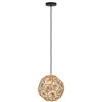 Светильник подвесной Skoura 39754 Eglo латунь 1 лампа, основание чёрное в стиле арт-деко современный шар