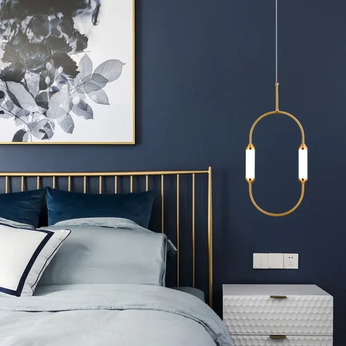 Светильник подвесной Giopato Coombes CIRQUE Pendant Ellipse Vertical 148254-22 ImperiumLoft белый на 2 лампы, основание латунь в стиле современный лофт фото 4