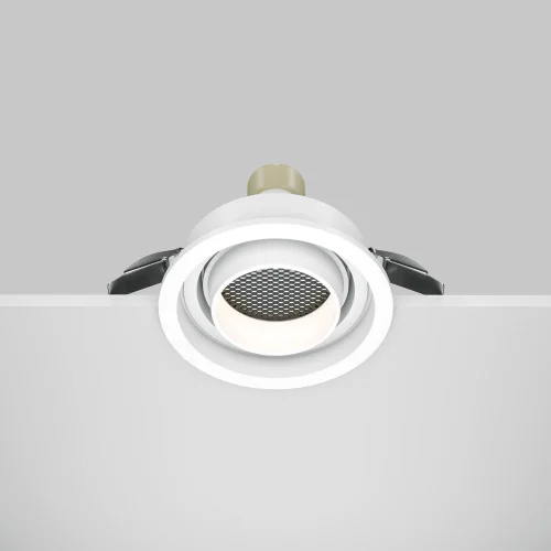 Светильник точечный Atom DL113-GU10-01-RD-W Maytoni белый на 1 лампу, основание белое в стиле современный хай-тек круглый фото 5