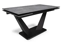 Керамический стол Кели 140(200)х80х76 серый мрамор / черный 532395 Woodville столешница серая мрамор из керамика