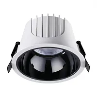Светильник точечный LED Knof 358699 Novotech чёрный белый 1 лампа, основание белое в стиле современный 