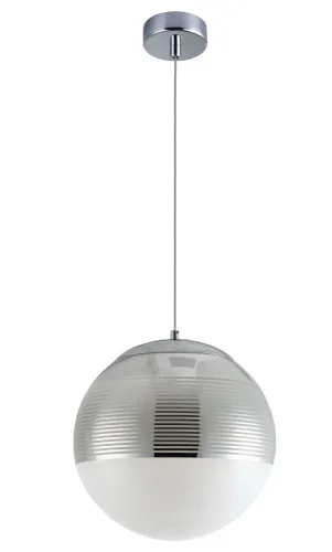 Светильник подвесной OPTIMA SP1 CHROME D300 Crystal Lux хром белый на 1 лампу, основание хром в стиле современный шар