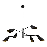 Светильник подвесной Alton SLE1254-403-06 Evoluce чёрный 6 ламп, основание чёрное в стиле современный 