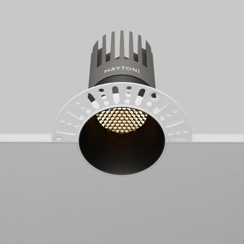 Светильник точечный LED Dip DL122-15W-3K-TRS-B Maytoni чёрный на 1 лампу, основание чёрное в стиле современный хай-тек круглый для затирки фото 10