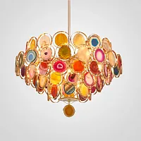 Люстра подвесная AGATE 1D60 186181-26 ImperiumLoft разноцветная на 12 ламп, основание золотое в стиле модерн 
