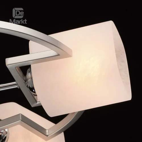 Люстра потолочная Тетро 673011605 DeMarkt белая на 5 ламп, основание серое серебряное в стиле современный  фото 4