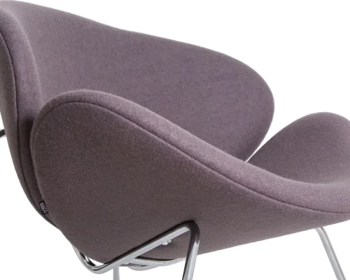Кресло дизайнерское 72-LMO EMILY, цвет сиденья серый (AF7), цвет основания хромированная сталь Dobrin, серый/винил, ножки/металл/хром, размеры - ****810*780 фото 9