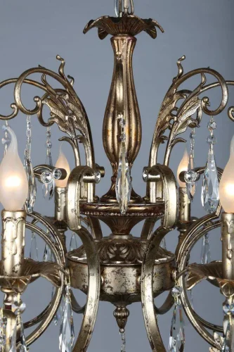 Люстра подвесная Florence OML-77603-08 Omnilux без плафона на 8 ламп, основание золотое в стиле классический  фото 8