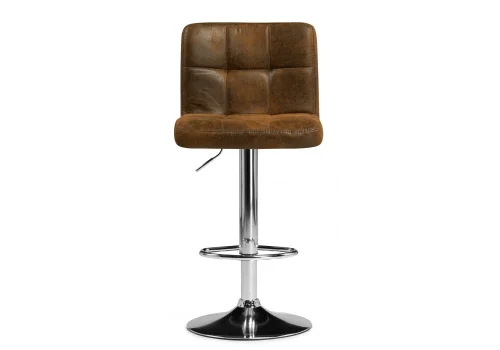 Барный стул Paskal brown / chrome 15825 Woodville, коричневый/ткань, ножки/металл/хром, размеры - *1090***430*430 фото 3