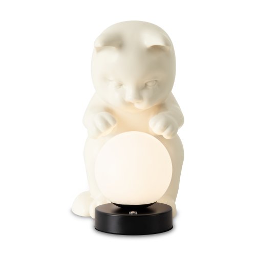Настольная лампа ЛЕД Вискер / Whisker FR5607TL-01W Freya белая на 1 лампу, основание чёрное белое металл в стиле современный животные фото 4