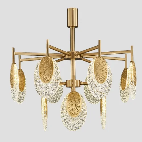 Люстра потолочная CERES CH 219411-23 ImperiumLoft прозрачная на 12 ламп, основание латунь в стиле современный  Люстра потолочная CERES CH 219411-23 ImperiumLoft прозрачная на 12 ламп, основание латунь в стиле современный