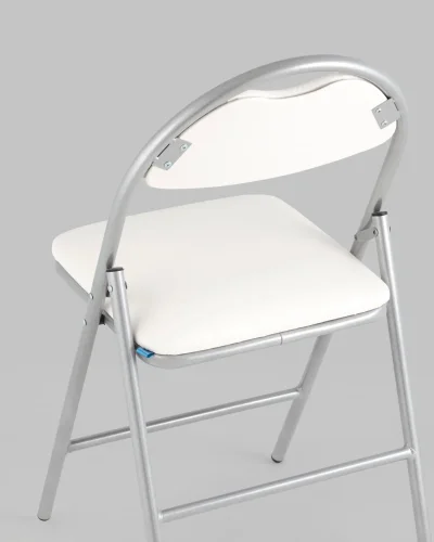 Стул складной Hagen экокожа белый каркас металлик УТ000036845 Stool Group, белый/экокожа, ножки/металл/серый, размеры - *820***440*460 фото 7