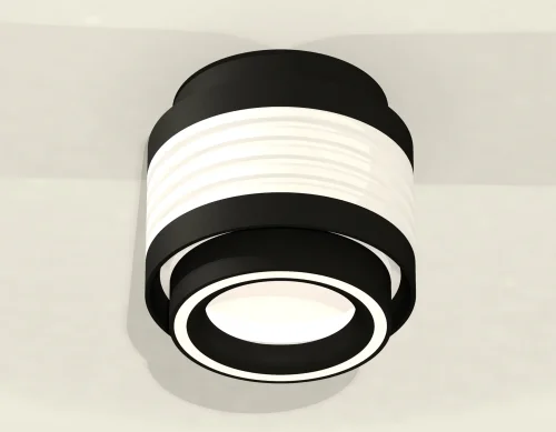 Светильник накладной XS8432002 Ambrella light белый 1 лампа, основание чёрное в стиле хай-тек круглый фото 3