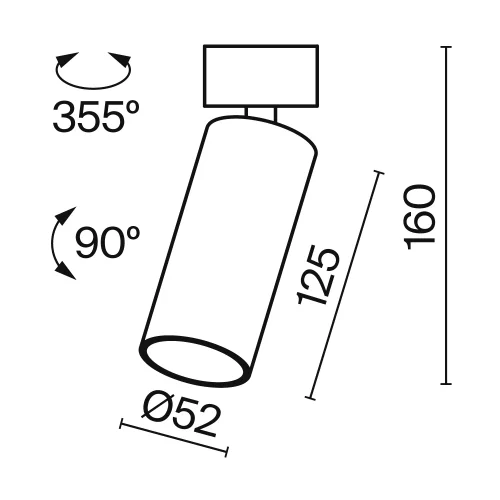 Светильник накладной Focus LED C055CL-L12B3K-W-B Maytoni чёрный на 1 лампу, основание чёрное в стиле современный хай-тек круглый фото 10
