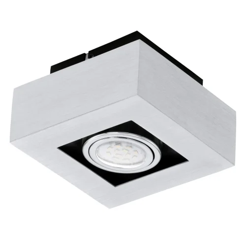 Светильник накладной LED LOKE 1 91352 Eglo серый 1 лампа, основание серое чёрное в стиле минимализм современный квадратный