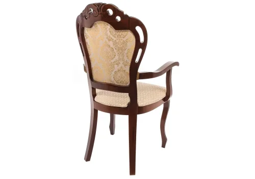 Деревянный стул Bronte вишня с патиной /  бежевый 438335 Woodville, бежевый/ткань, ножки/массив бука/вишня, размеры - ****590*550 фото 4