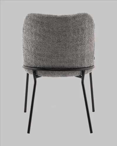Стул с подлокотниками Кози new ткань букле тёмно-серый УТ000040878 Stool Group, серый/букле, ножки/металл/чёрный, размеры - ***** фото 4