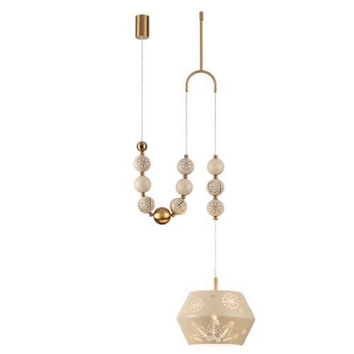 Светильник подвесной Karelia 5444/1C Odeon Light бежевый на 1 лампу, основание латунь в стиле арт-деко современный эклектика восточный фото 4 Светильник подвесной Karelia 5444/1C Odeon Light бежевый на 1 лампу, основание латунь в стиле арт-деко современный эклектика восточный фото 4