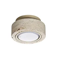 Светильник накладной Travertino 6625/1C Odeon Light бежевый на 1 лампу, основание бежевое в стиле современный круглый