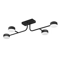 Светильник потолочный LED Clavellina 900351 Eglo чёрный на 4 лампы, основание чёрное в стиле современный хай-тек 