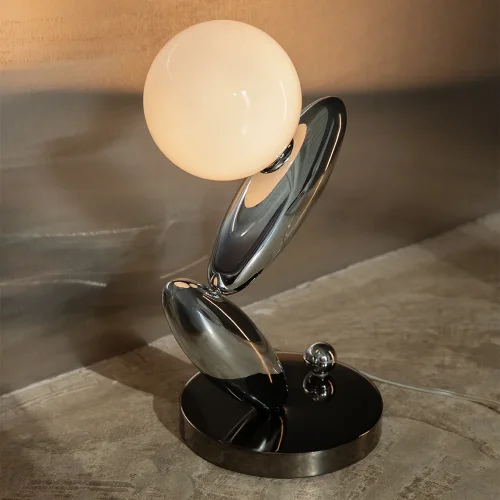 Настольная лампа LED MOD482TL-L6PT3K Resonance Maytoni белая на 1 лампу, основание платина металл в стиле современный арт-деко шар фото 3 Настольная лампа LED MOD482TL-L6PT3K Resonance Maytoni белая на 1 лампу, основание платина металл в стиле современный арт-деко шар фото 3