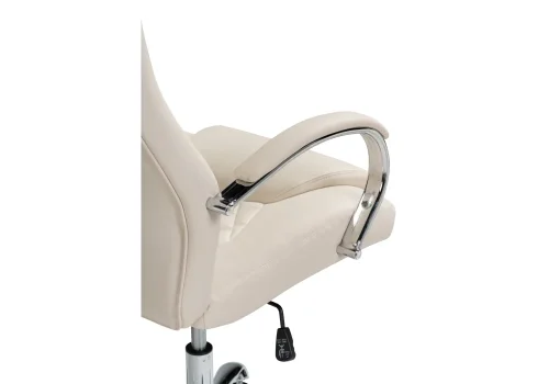 Компьютерное кресло Tron cream 15520 Woodville, кремовый/искусственная кожа, ножки/металл/хром, размеры - *1210***610*700 фото 9