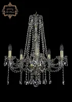Люстра подвесная хрустальная 11.12.5.195.h-63.Gd.Sp Bohemia Art Classic прозрачная на 5 ламп, основание золотое в стиле классический 