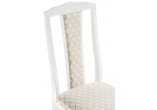 Деревянный стул Гроджин белый / бежевый 450690 Woodville, бежевый/ткань, ножки/массив бука/белый, размеры - ****420*520 фото 5