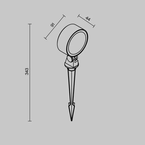 Ландшафтный светильник LED Core O495FL-L18B3K Maytoni уличный IP65 чёрный на 1 лампу, плафон чёрный в стиле современный хай-тек LED фото 9